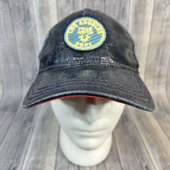 True Religion Trucker Hat Cap Mesh Vintage Adjustable Y2K  Distressed WAXED - Picture 1 of 10